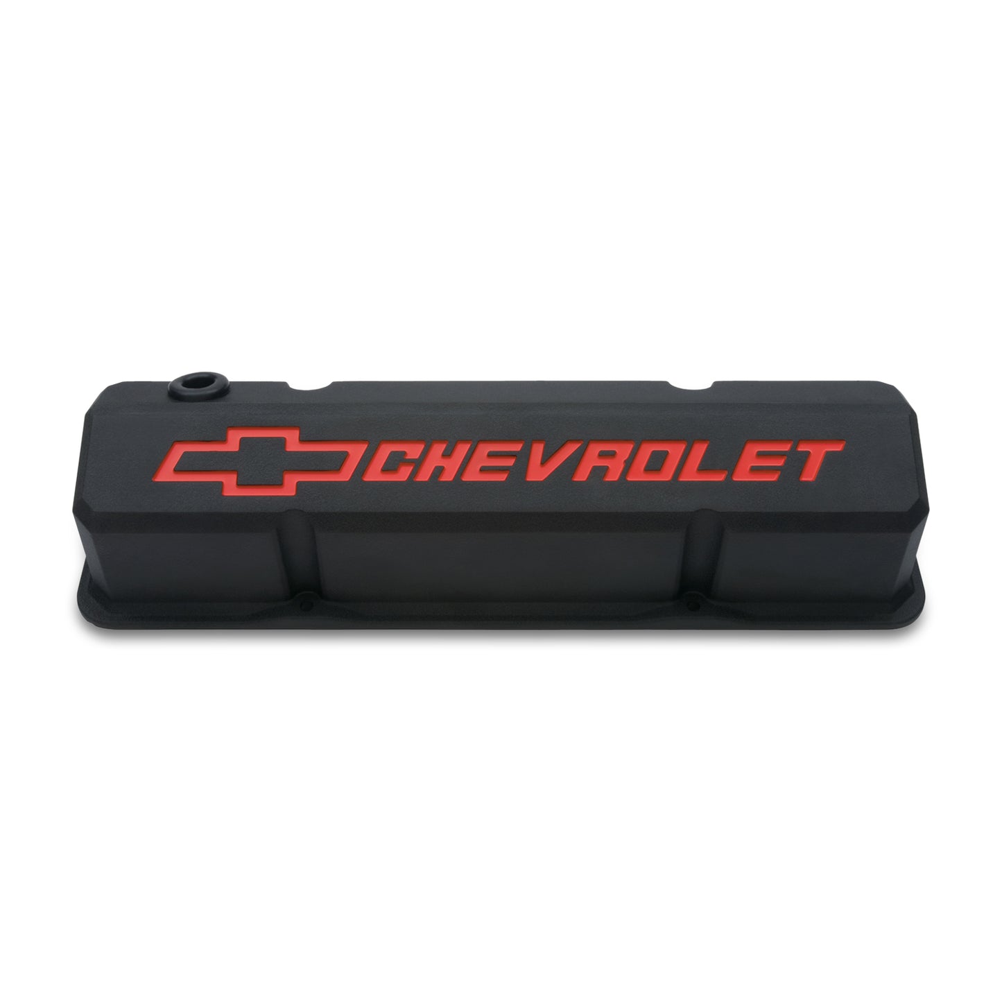Proform Valve Covers; Slant-Edge Tall; Die Cast; Black w/Recessed Bowtie Logo; SB Chevy 141-928