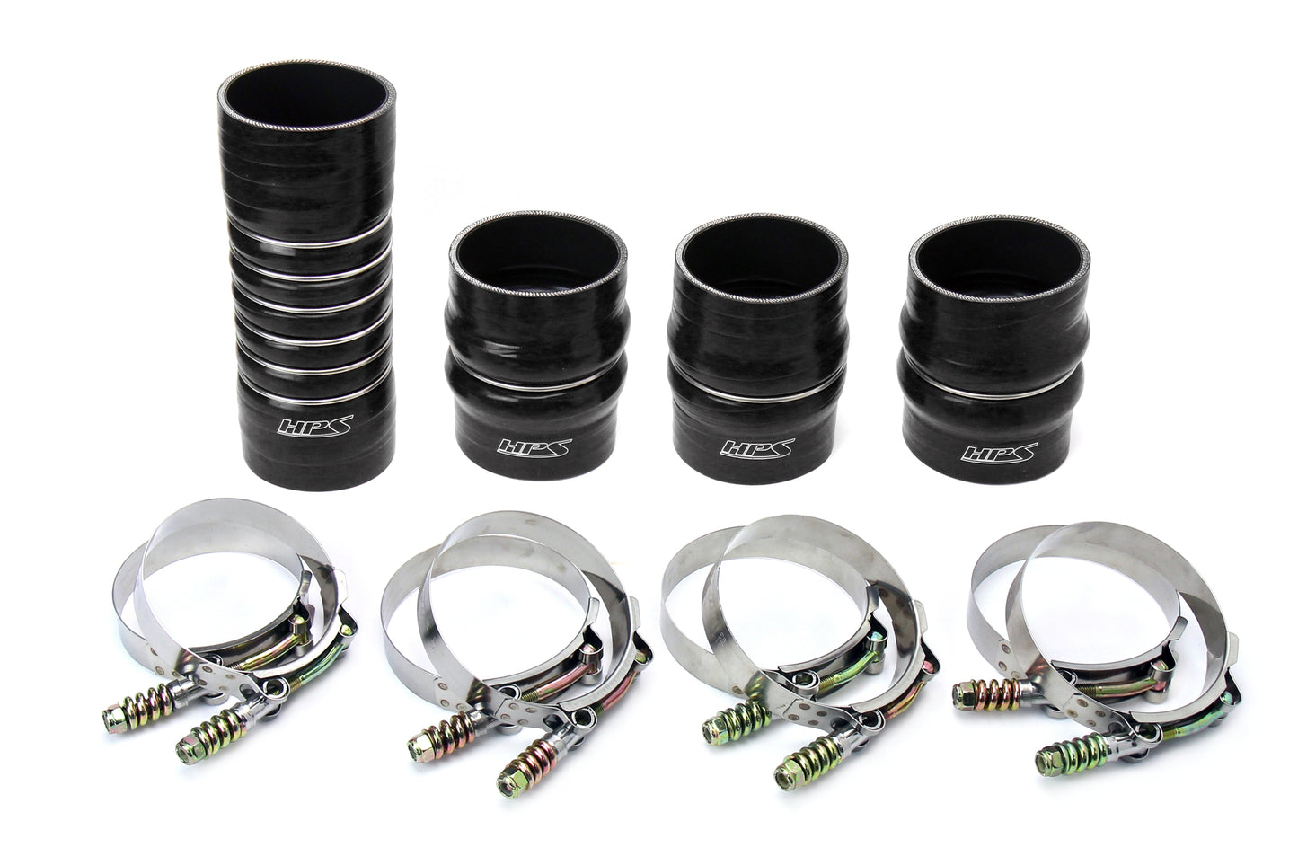 HPS Performance 4-ply Reinforced Fluorolined Silicone Replaces OEM Rubber Intercooler Boots 57-1568-BLK