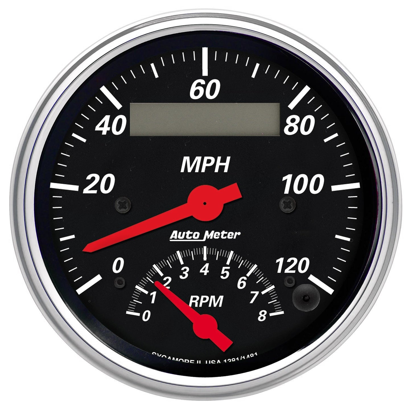 AutoMeter 3-3/8 in. TACHOMETER/SPEEDOMETER COMBO 8K RPM/120 MPH DESIGNER BLACK 1481