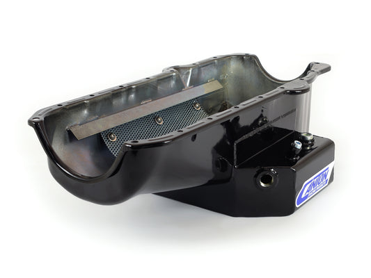 Canton 15-240MBLK Oil Pan Small Block Chevy Corvette Road Race Pan RH Dipstick