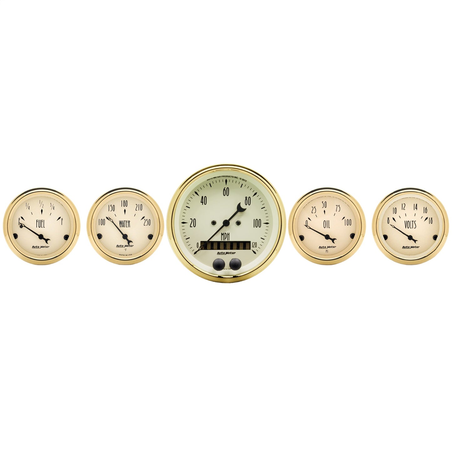 AutoMeter 5 PC. GAUGE KIT 3-3/8 in. & 2-1/16 in. GPS SPEEDOMETER GOLDEN OLDIES 1550