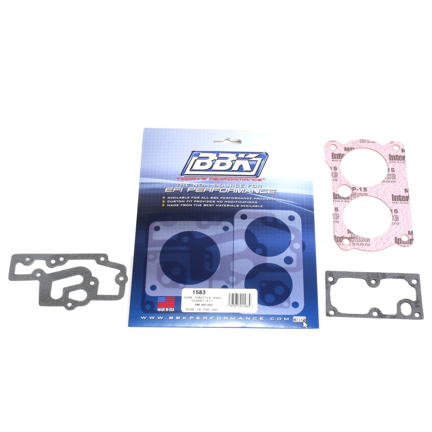 BBK THROTTLE BODY GASKET KIT GM TWIN 52MM FOR #1534-1537-1540-1543 1583