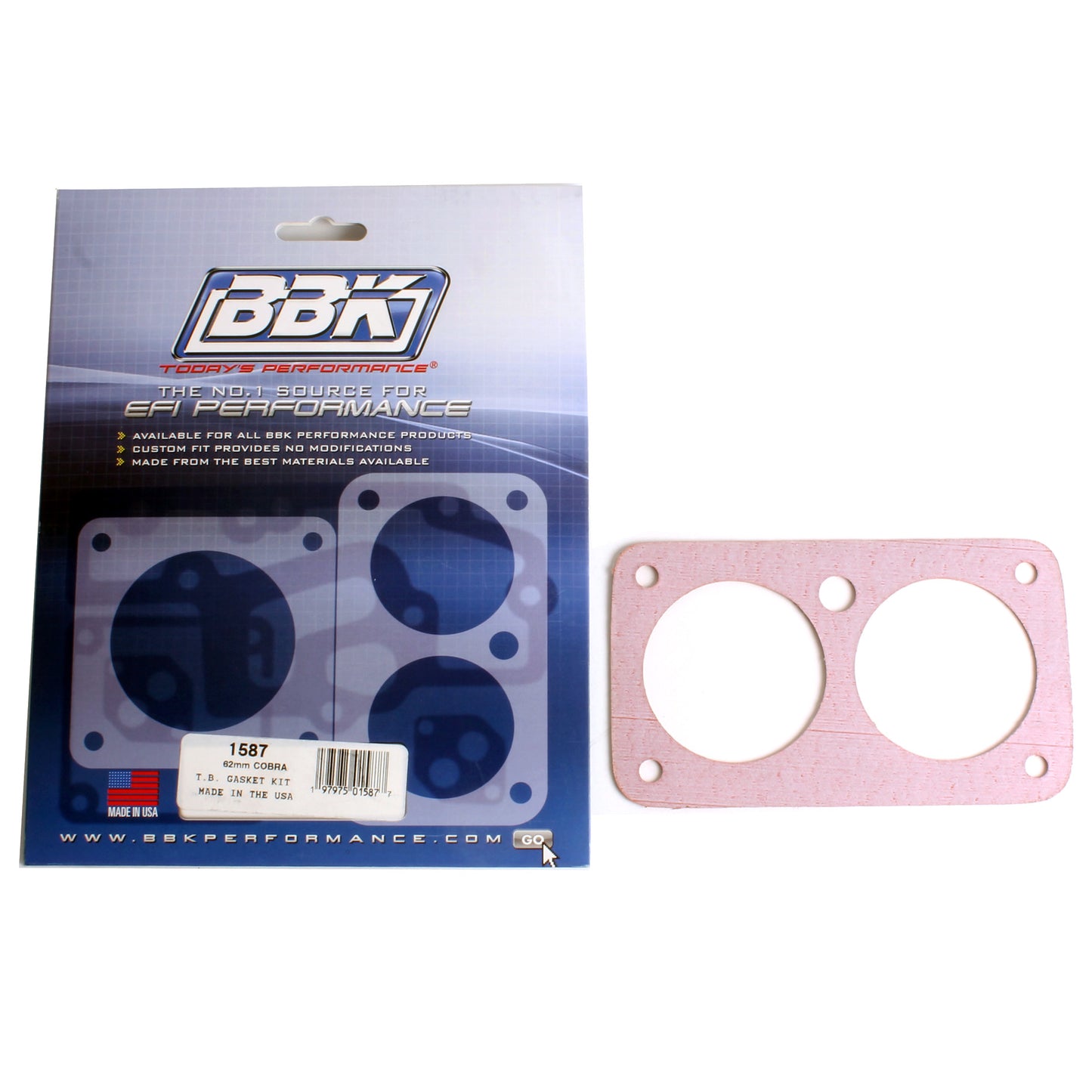 BBK THROTTLE BODY GASKET KIT - COBRA TWIN 62MM FOR #1705 1587