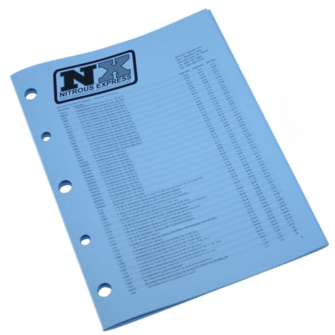 Nitrous Express NITROUS EXPRESS PRICE SHEET NX-15991