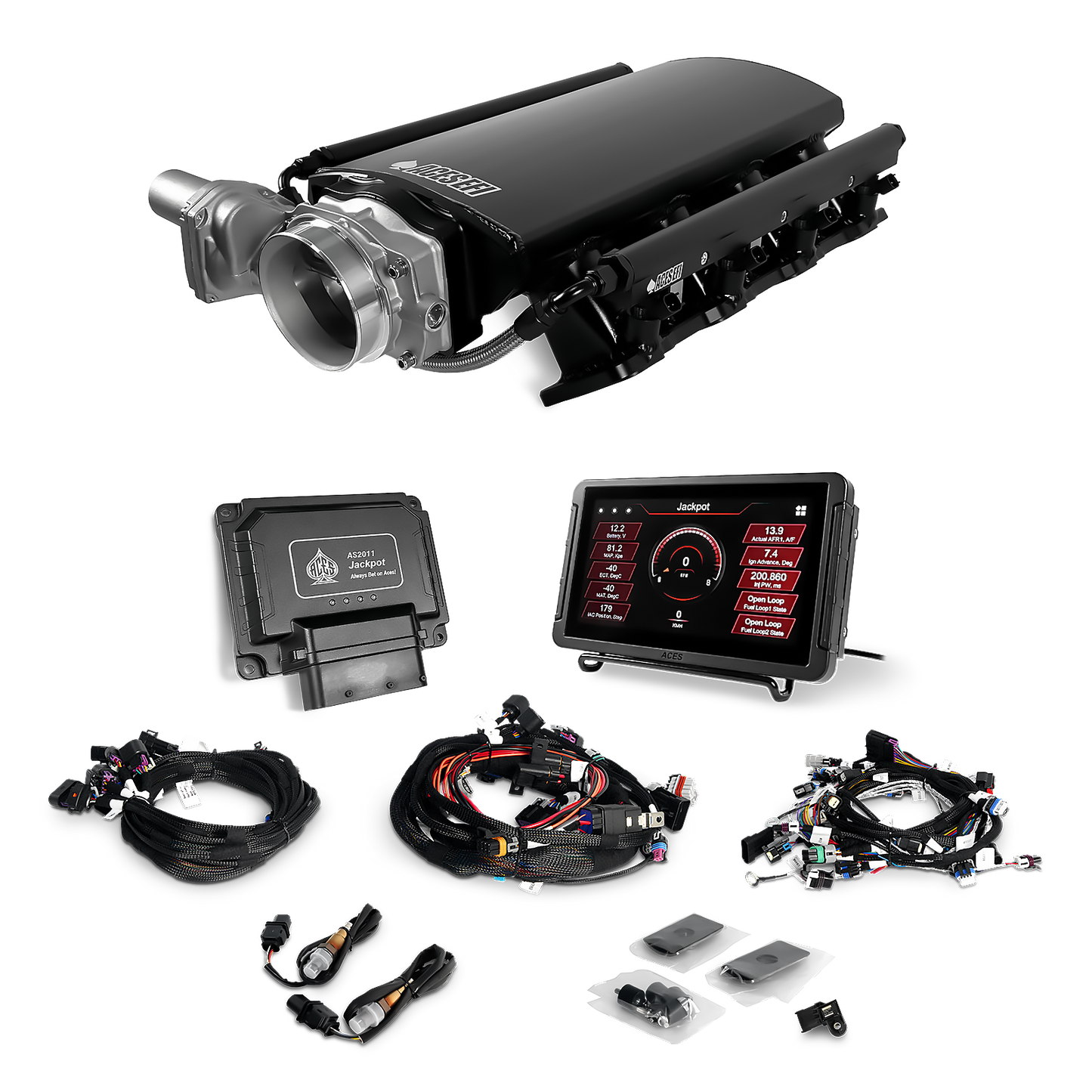 Aces Fuel Injection Jackpot LS & LS Pro EFI - LS3/LS92 Short Fabricated Intake Top End Kits AS20111-WK92-AM2027B