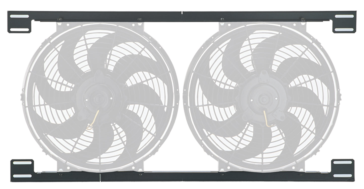 Derale Black Tornado Electric Fan Mounting Bracket Kit, Dual Fan 16701