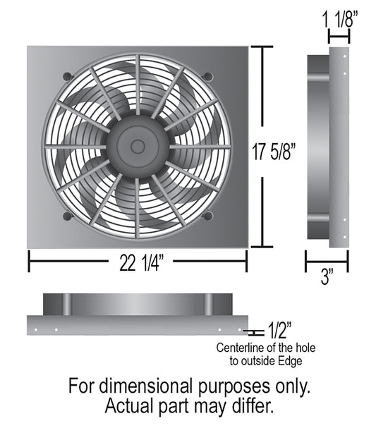 Derale Powerpack - High Output Single 17" Electric RAD Fan/Aluminum Shroud Kit 16822