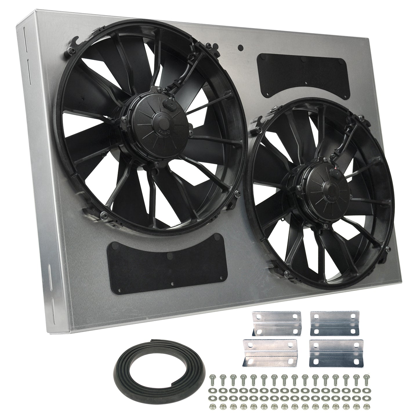 Derale Powerpack - High Output Dual 12" Electric RAD Fan/Aluminum Shroud Kit 16842