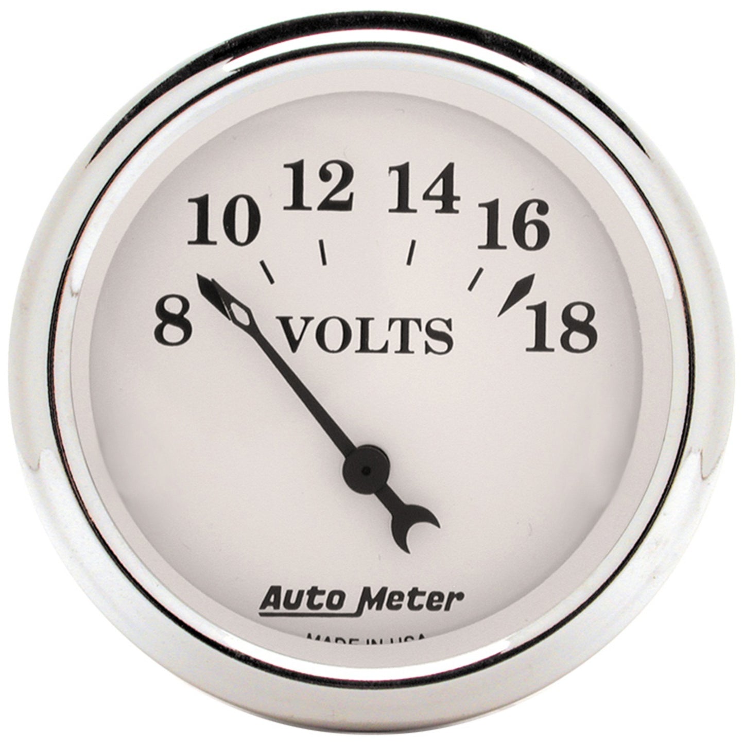 AutoMeter 2-1/16 in. VOLTMETER 8-18V OLD-TYME WHITE 1692
