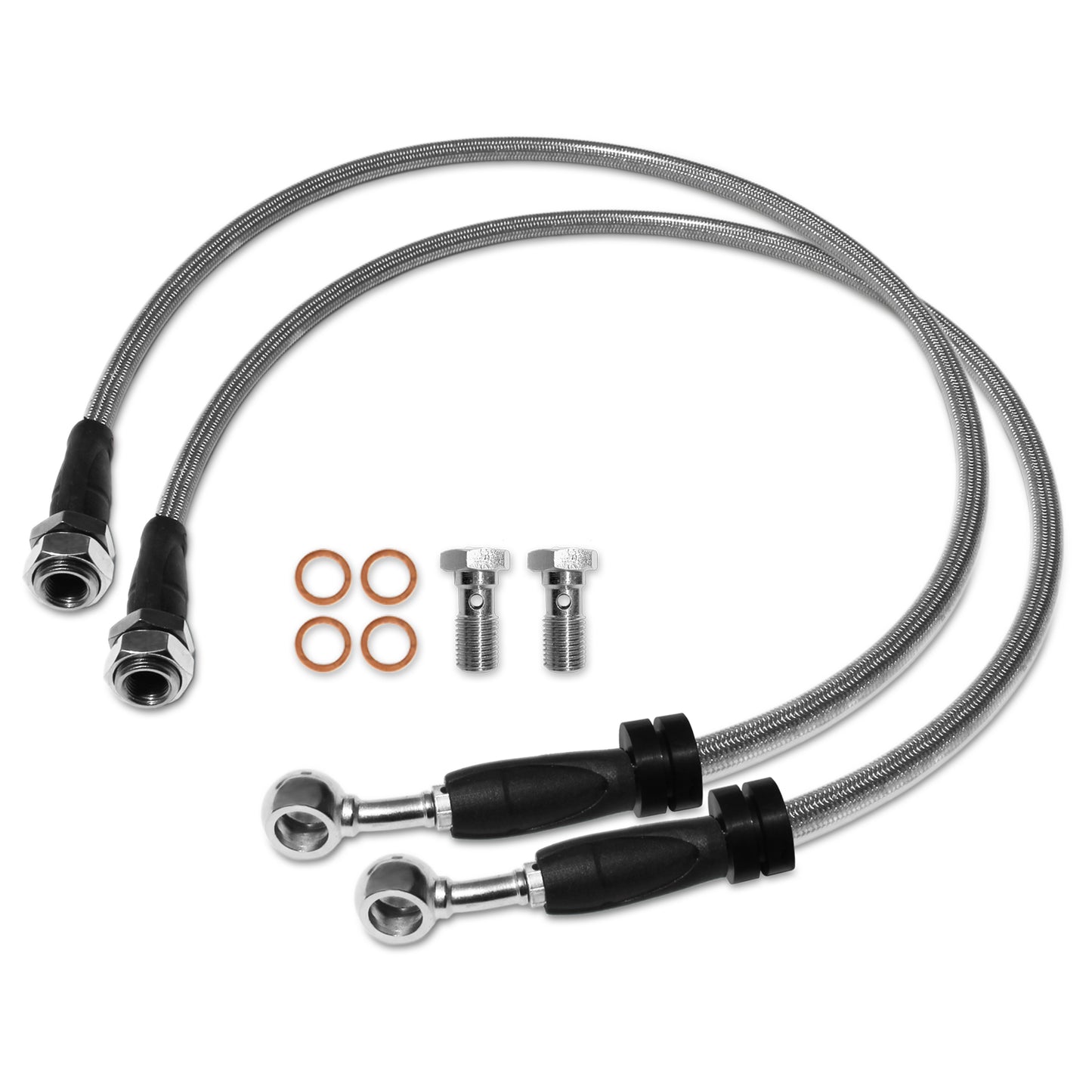 Raptor Series RSO Front Brake Lines Stainless Steel Length: 75cm-29.6in for Wrangler JK/JKU 170107-408502