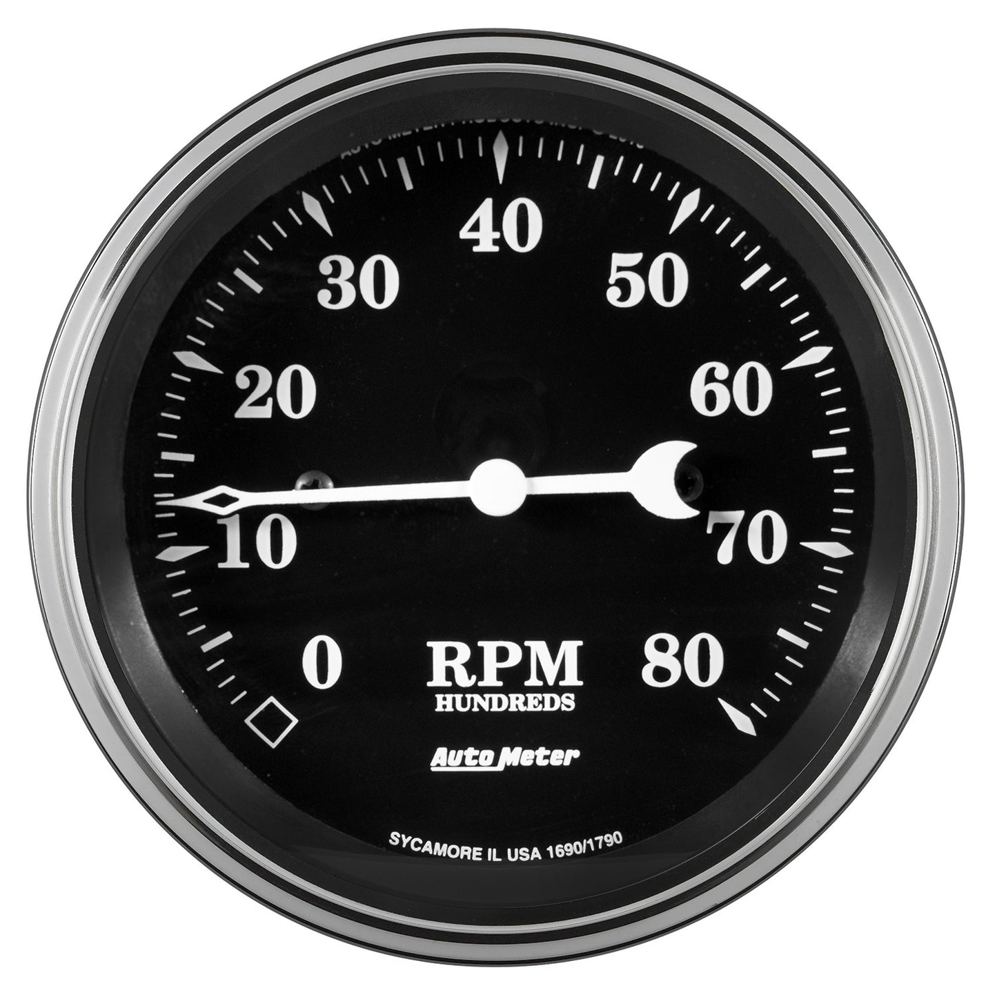 AutoMeter 3-3/8 in. TACHOMETER 8K RPM IN-DASH OLD TYME BLACK 1790