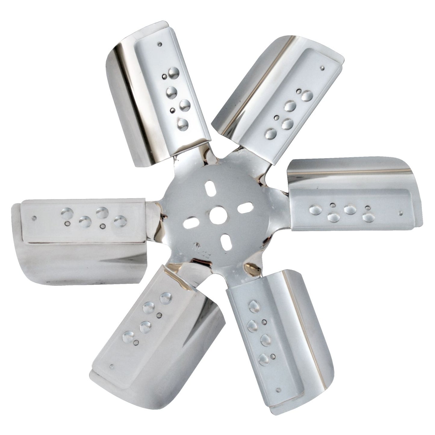 Derale 17" Heavy Duty Stainless Steel Standard Rotation Flex Fan, Chrome Hub 17217