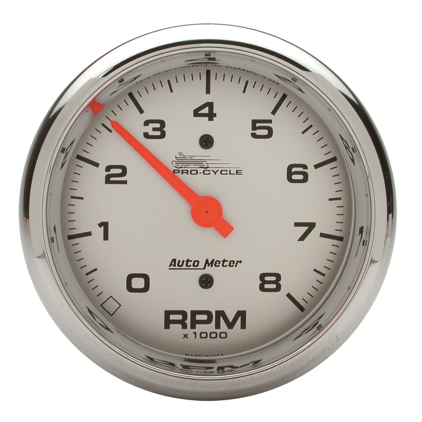 AutoMeter 3-3/8 in. TACHOMETER 0-8000 RPM SILVER PRO-CYCLE 19302