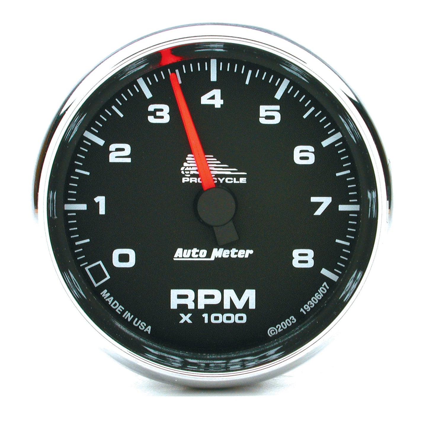 AutoMeter 2-5/8 in. TACHOMETER 0-8000 RPM BLACK PRO-CYCLE 19306