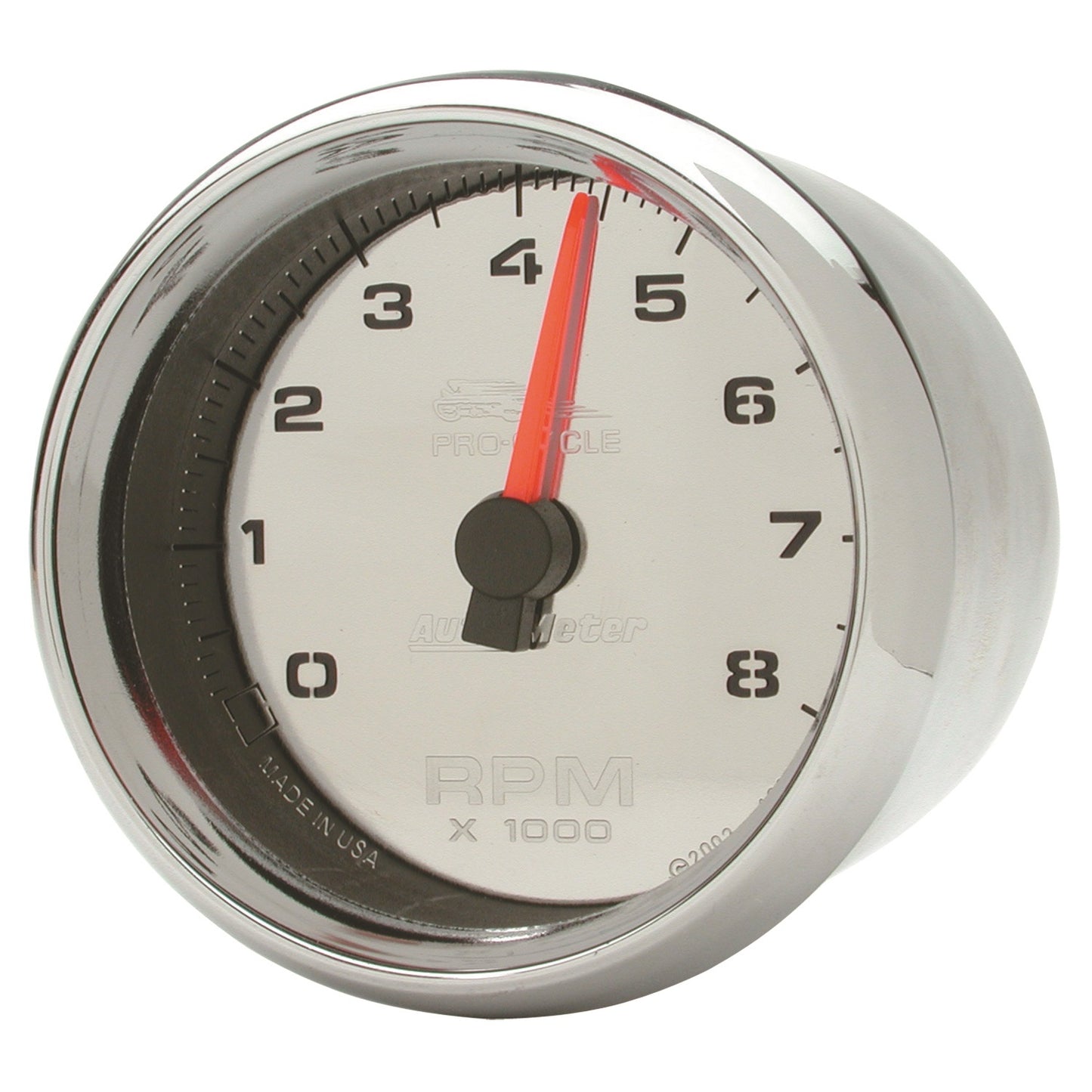 AutoMeter 2-5/8 in. TACHOMETER 0-8000 RPM CHROME PRO-CYCLE 19308
