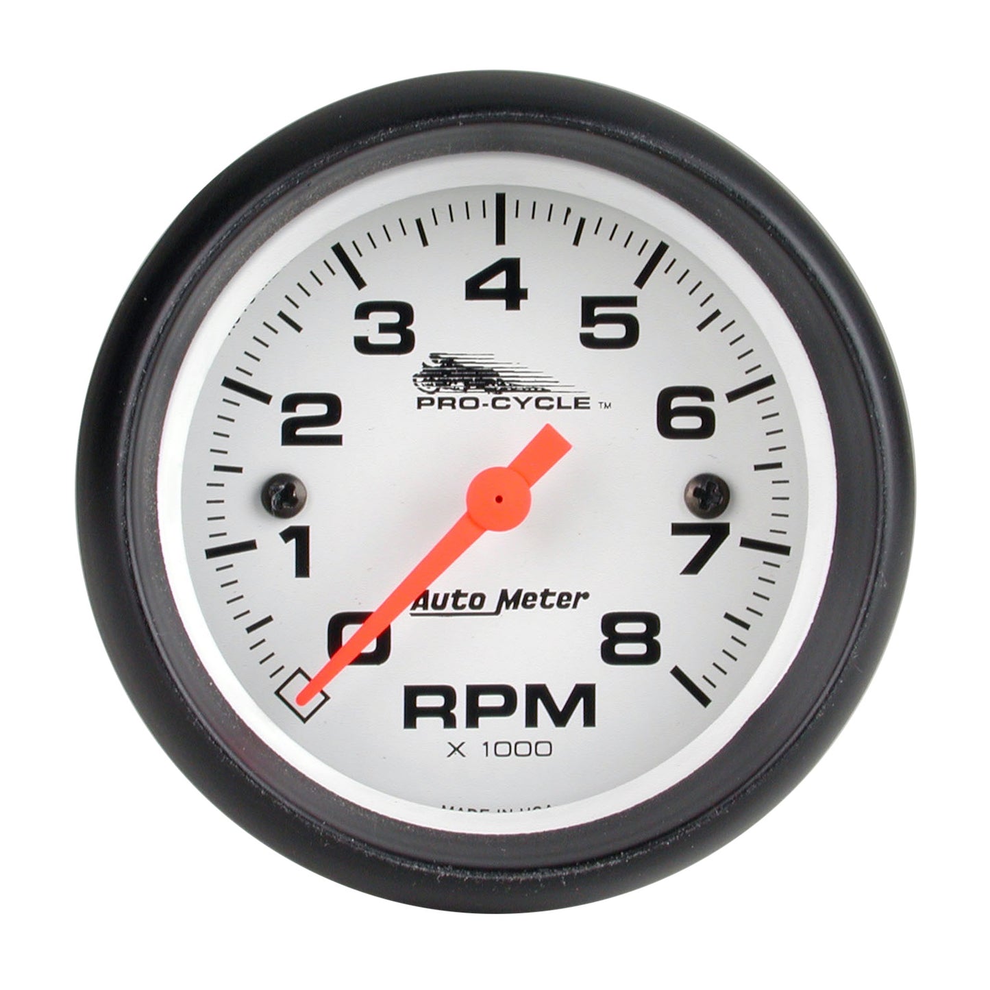 AutoMeter 2-5/8 in. TACHOMETER 0-8000 RPM WHITE PRO-CYCLE 19325