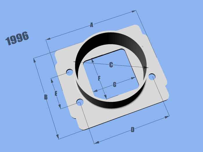 Vibrant Performance - 1996 - Mass Air Flow Sensor Adapter Plate for Toyota & Vehicles w/ Bosch MAF sensors