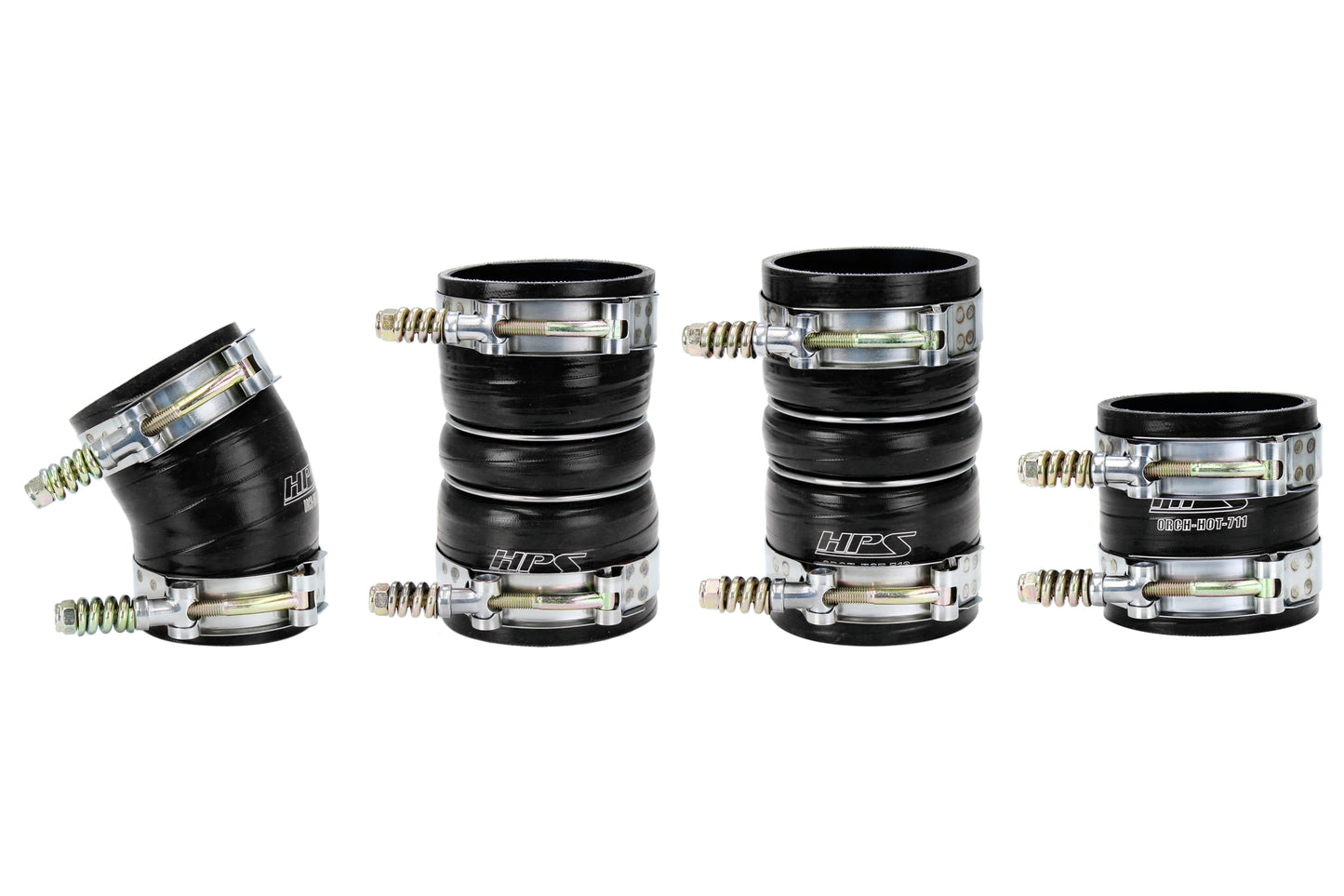 HPS Performance 4-ply Reinforced Fluorolined Silicone Replaces OEM Rubber Intercooler Boots 57-1538-BLK