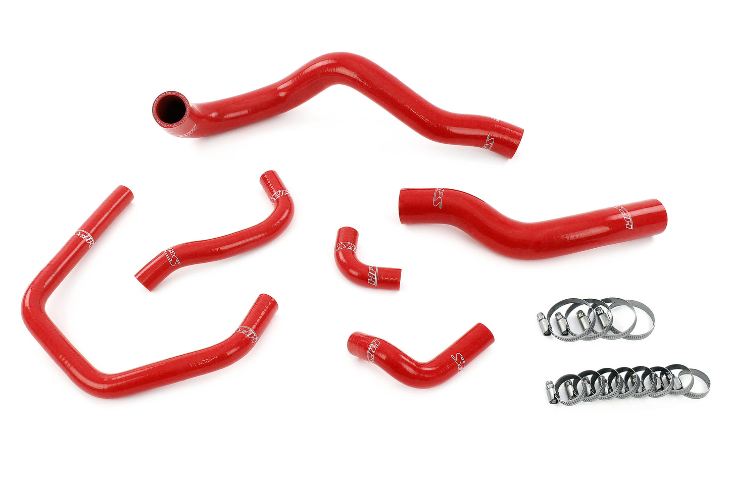 HPS Performance 3-ply Reinforced Silicone Replaces OEM Rubber Radiator And Heater Coolant Hoses 57-2147-RED