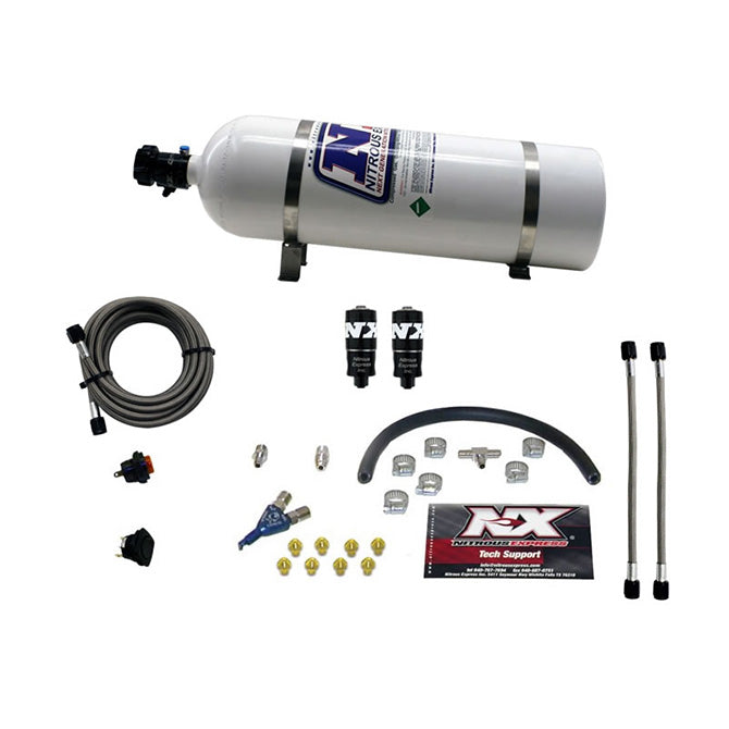 Nitrous Express HITMAN EFI SINGLE NOZZLE PIRANHA SYSTEM (35-50-75HP ) WITH 15LB BOTTLE NX-20001-15