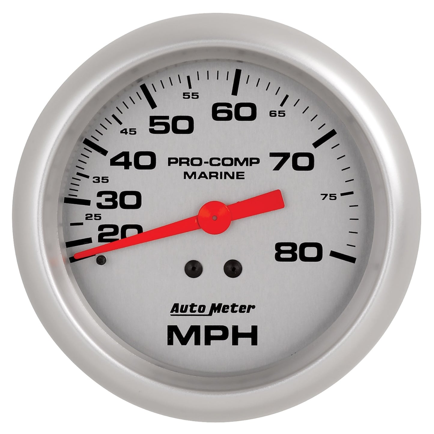AutoMeter 3-3/8 in. MECHANICAL SPEEDOMETER 0-80 MPH MARINE SILVER ULTRA-LITE 200753-33