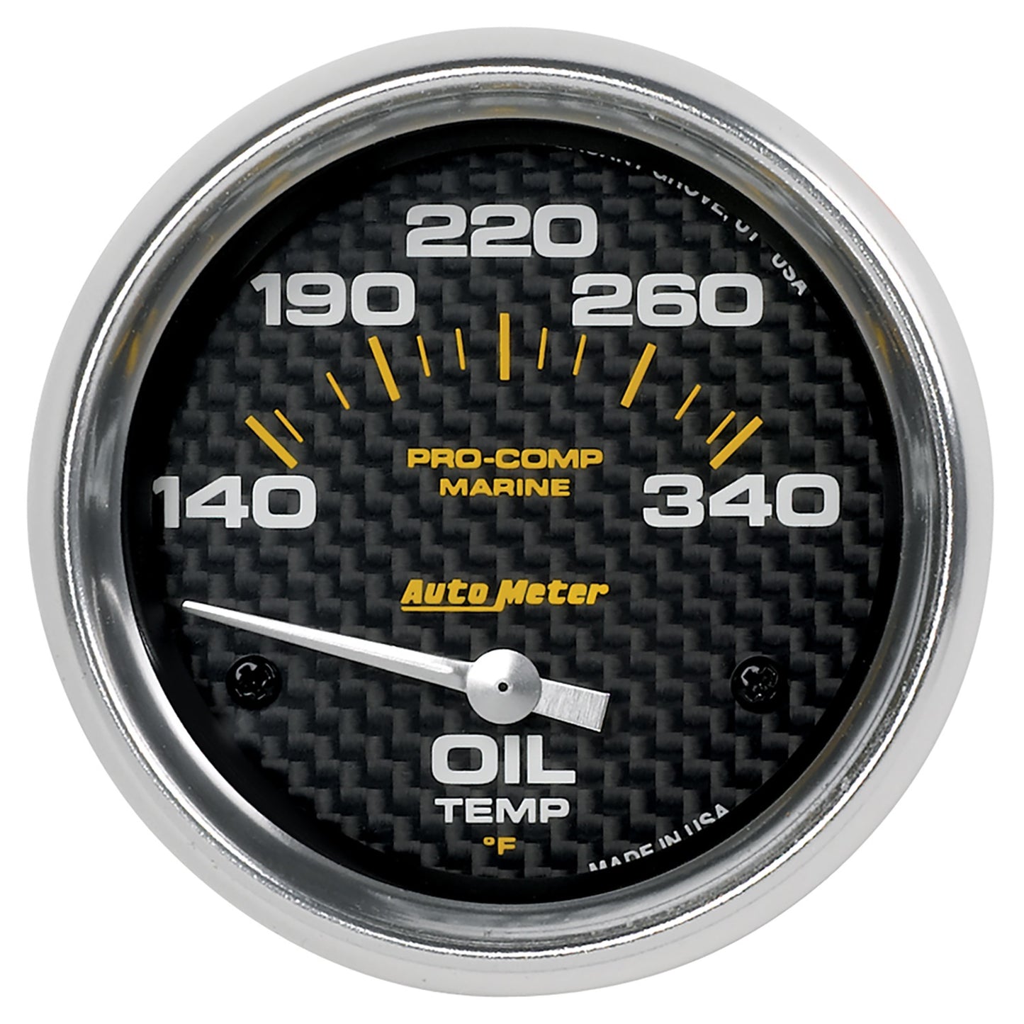 AutoMeter 2-5/8 in. OIL TEMPERATURE 140-340 Fahrenheit MARINE CARBON FIBER 200765-40