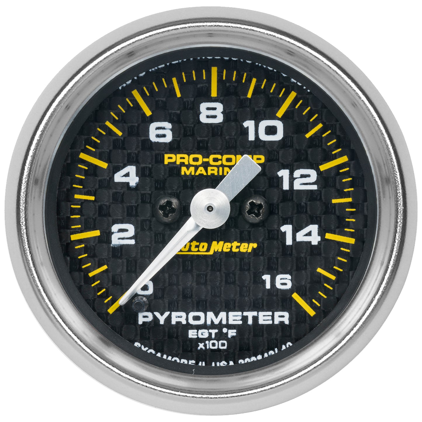 AutoMeter 2-1/16 in. PYROMETER 0-1600 Fahrenheit MARINE CARBON FIBER 200842-40