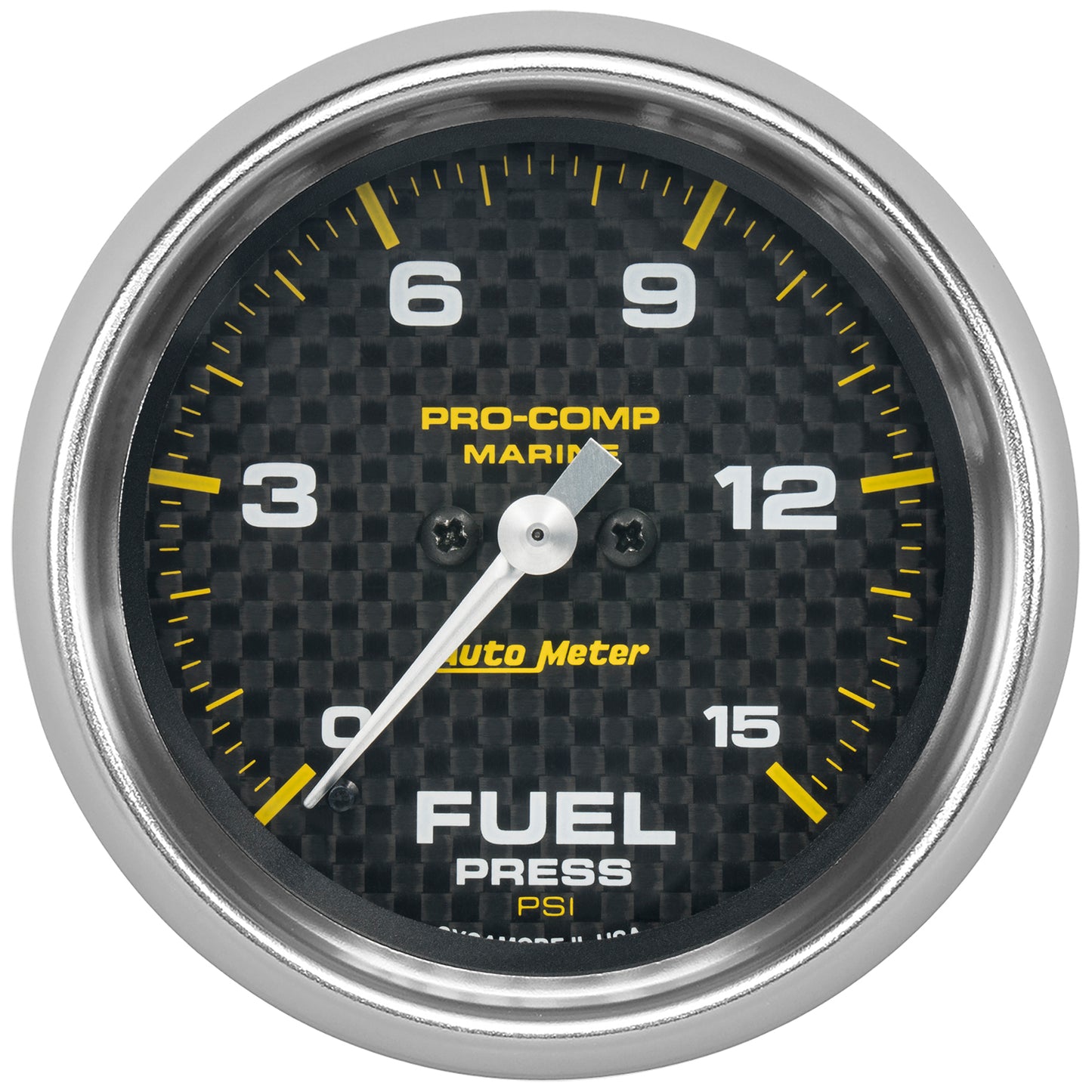 AutoMeter 2-5/8 in. FUEL PRESSURE 0-15 PSI MARINE CARBON FIBER 200849-40
