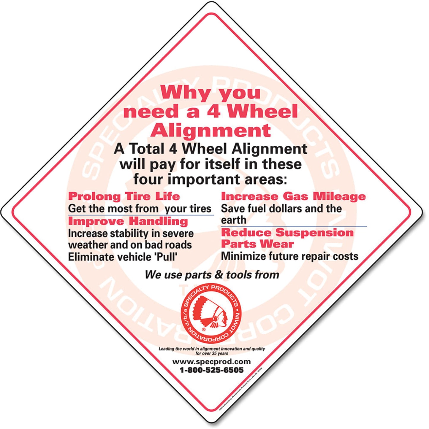 Specialty Products Company TIRE DISPLAY SIGN