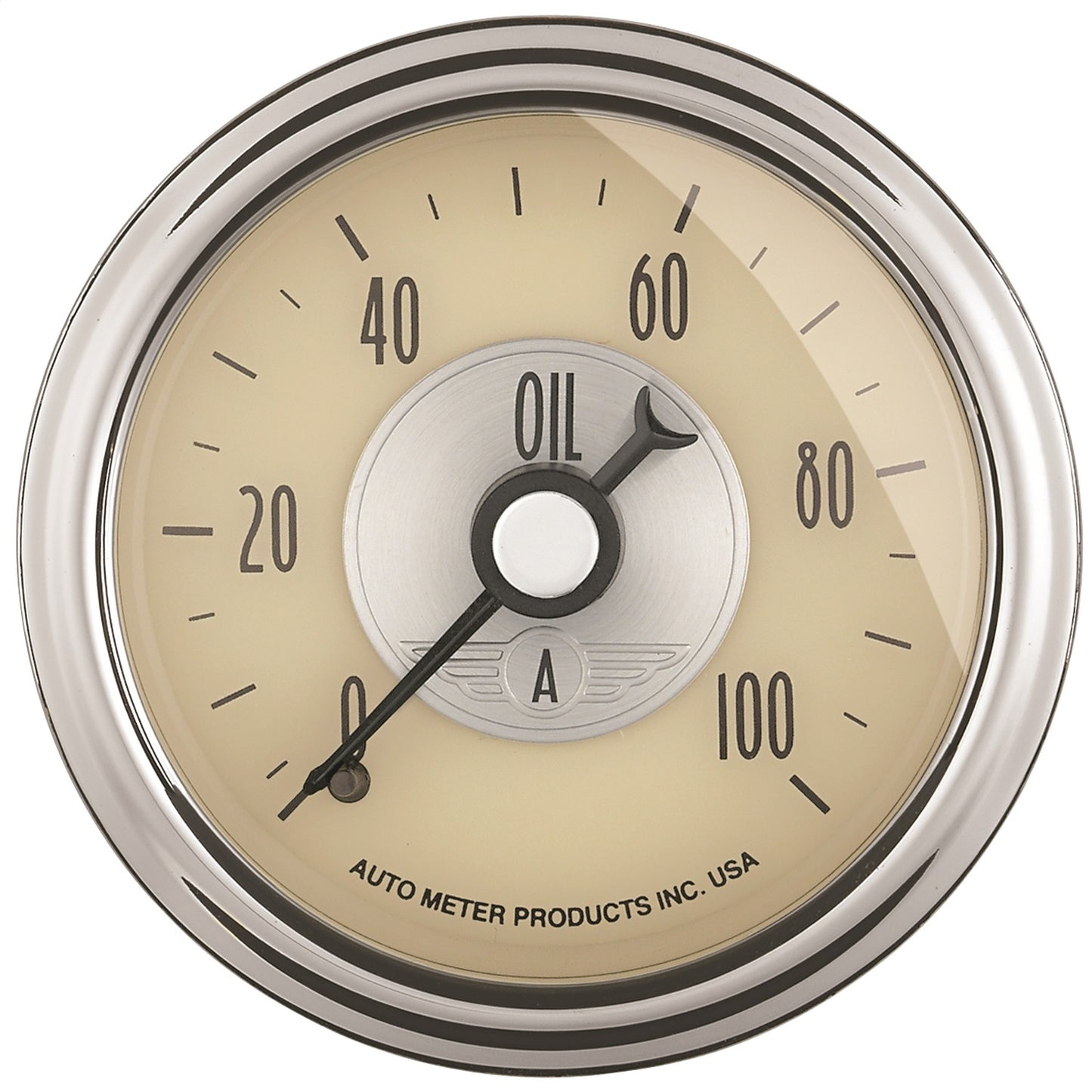 AutoMeter 2-1/16 in. OIL PRESSURE 0-100 PSI PRESTIGE ANTIQUE IVORY 2021
