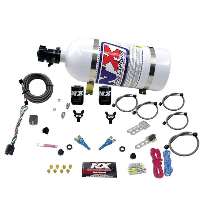Nitrous Express DODGE 92- 95 TBI (50-75-100-125HP) DUAL NOZZLE WITH 10LB BOTTLE NX-20213-10