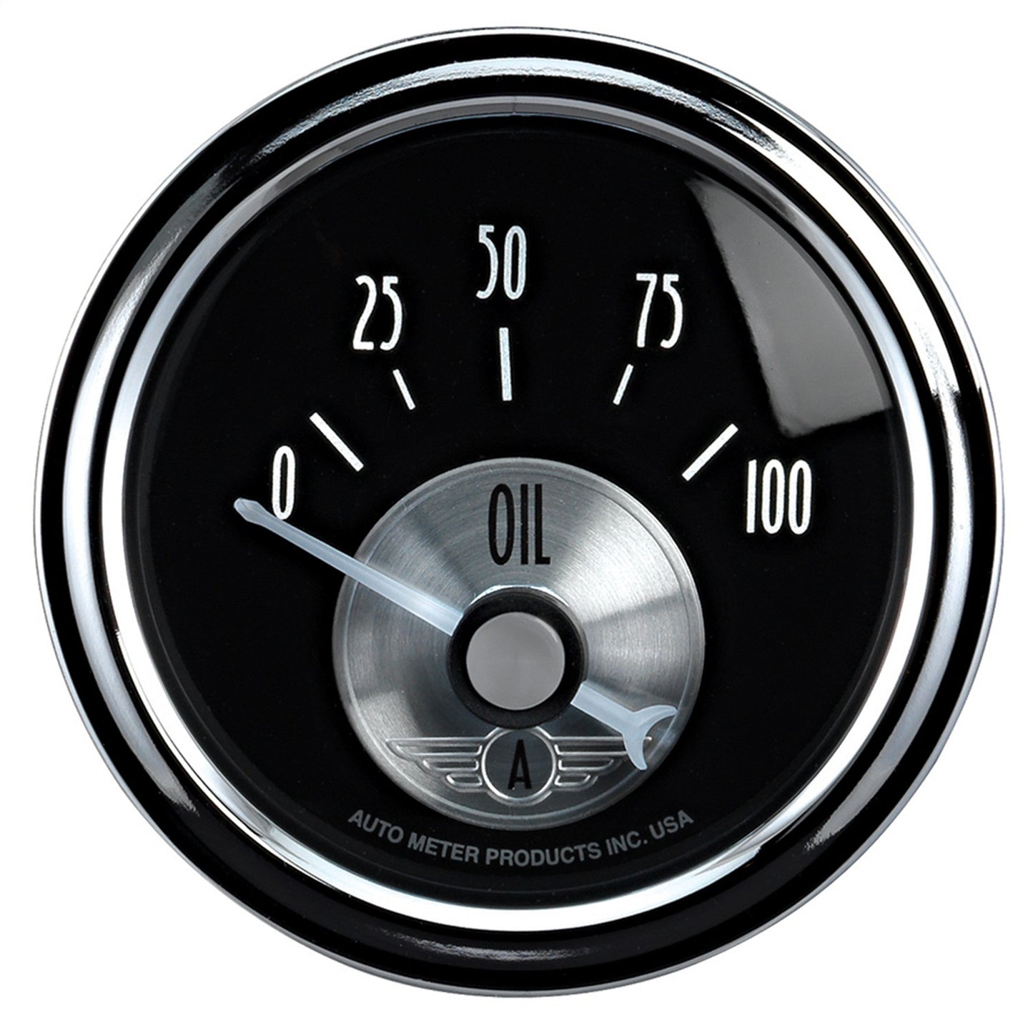 AutoMeter 2-1/16 in. OIL PRESSURE 0-100 PSI PRESTIGE BLACK DIAMOND 2028