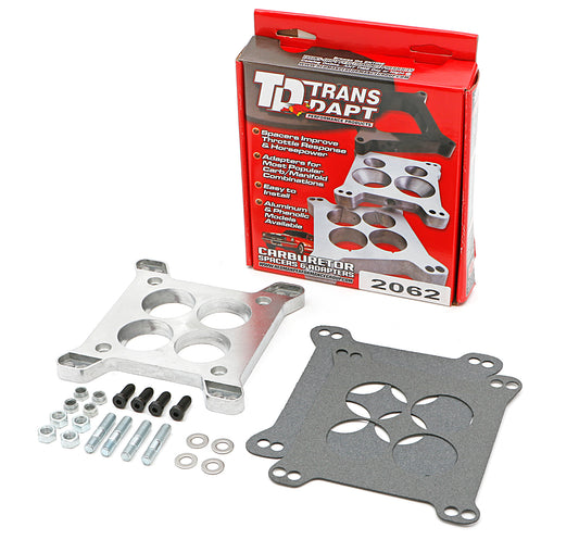 Trans-Dapt Performance Carburetor Adapter; 1/2 In. Tall; Large Rochester Carburetor To Small Rochester/Holley/Afb Manifold- Cast Aluminum 2062