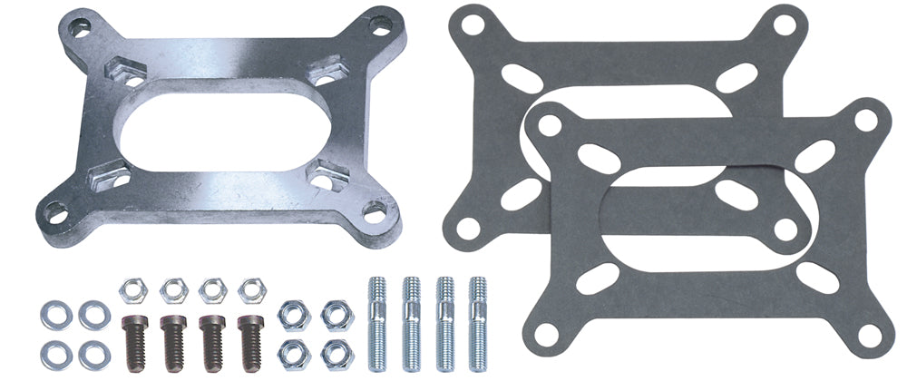 Trans-Dapt Performance 1/2 In. Tall 2Bbl Carb To 2Bbl Manifold Carburetor Adapter -Cast Aluminum 2086