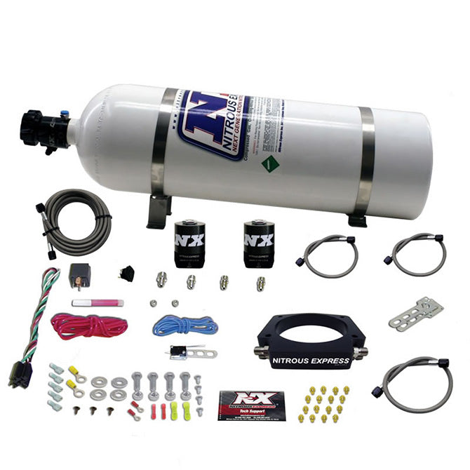 Nitrous Express LS 90mm PLATE SYSTEM (50-400HP) W/ 15LB BOTTLE NX-20934-15
