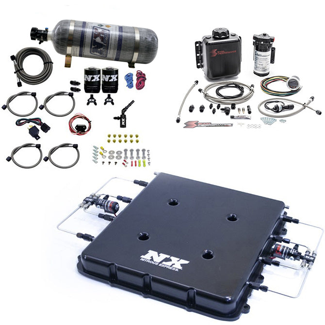 Nitrous Express Nitrous & Water Methanol System W/Billet LT4 Supercharger Lid 12lb Bottle NX-20939BMF-12