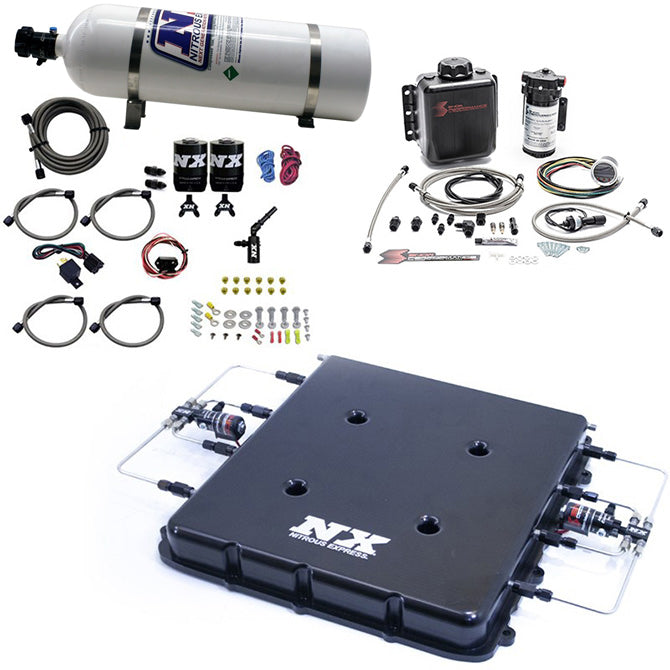 Nitrous Express Nitrous & Water Methanol System W/Billet LT4 Supercharger Lid 15lb Bottle NX-20939BMF-15