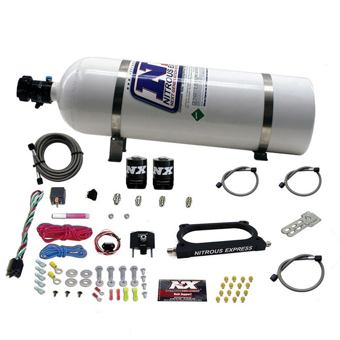 Nitrous Express GT500 NITROUS PLATE SYSTEM (50-250HP) WITH 15LB BOTTLE NX-20949-15