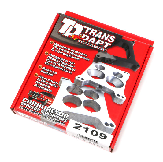 Trans-Dapt Performance 1 In. Tall Quadrajet Spacer- Open- Cast Aluminum Carburetor Spacer 2109