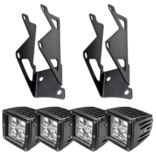 Oracle Lighting 2145-504 - ORACLE Jeep JK Dual Mounting Pillar Brackets + Lights Combo