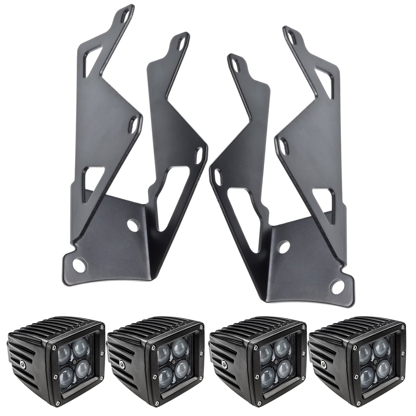 Oracle Lighting 2145-504 - ORACLE Jeep JK Dual Mounting Pillar Brackets + Lights Combo
