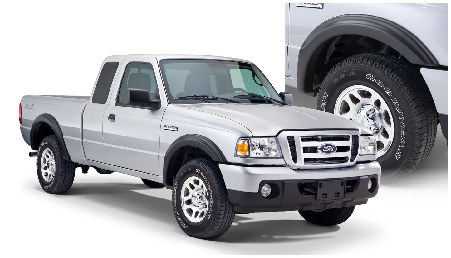 Bushwacker 21912-02 Black OE-Style Smooth Finish 4-Piece Fender Flare Set For 1993-2011 Ford Ranger (Excludes FX4)