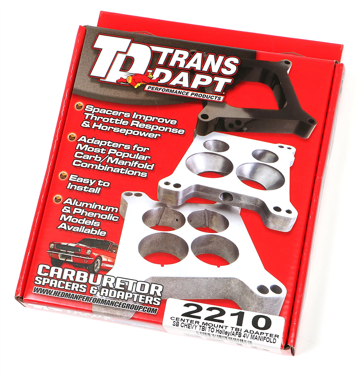 Trans-Dapt Performance Sb Chevy Tbi On To Holley 4Bbl Manifold- Center Mount Carburetor To Tbi Adapter 2210