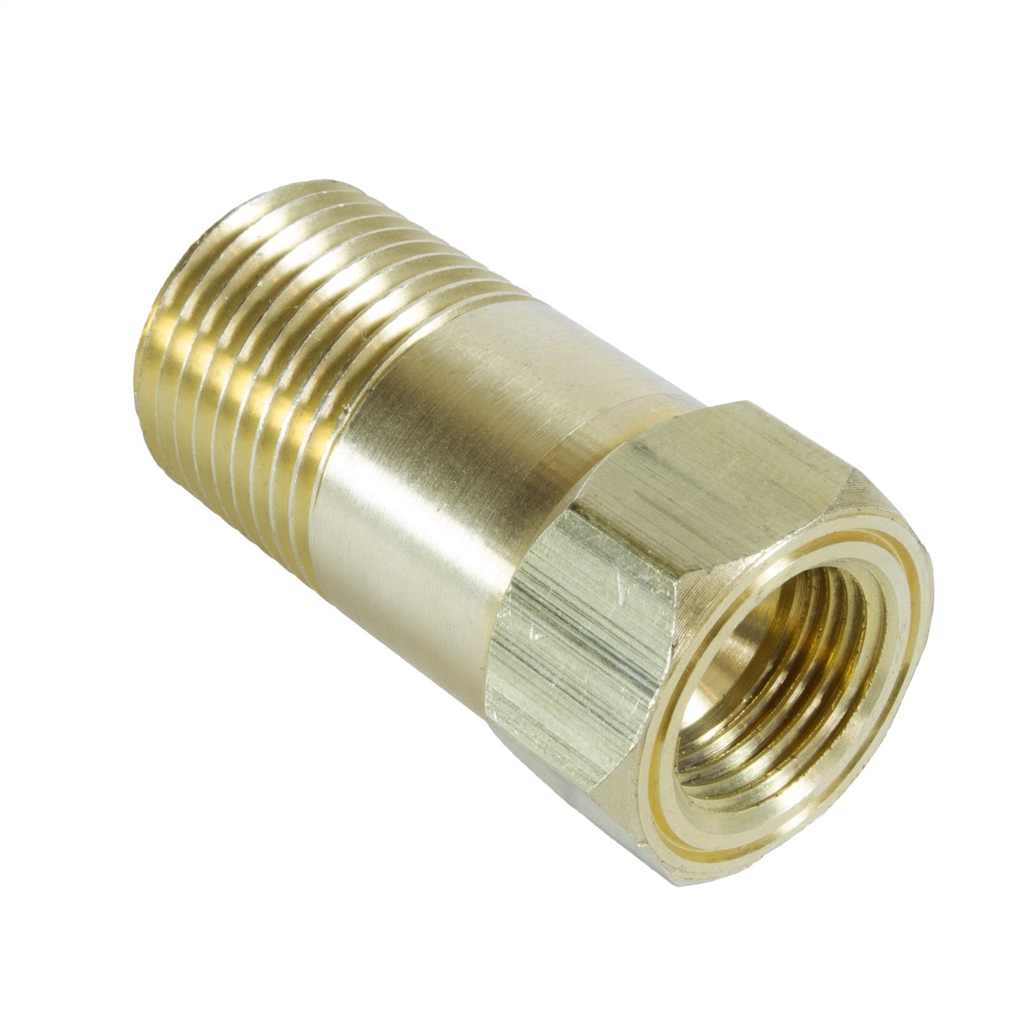 AutoMeter FITTING ADAPTER 1/2-1/16 in. NPT MALE EXTENSION BRASS FOR MECH. TEMP. GAUGE 2270