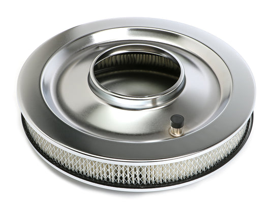 Trans-Dapt Performance Muscle Car Style Air Cleaner Set; 14 In. Diameter 2-1/8 In. Tall 5-1/8 In. Neck- Chrome 2315