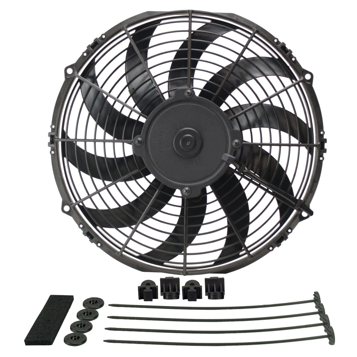Derale 12" High Output Curved Blade Electric Puller Fan 16112