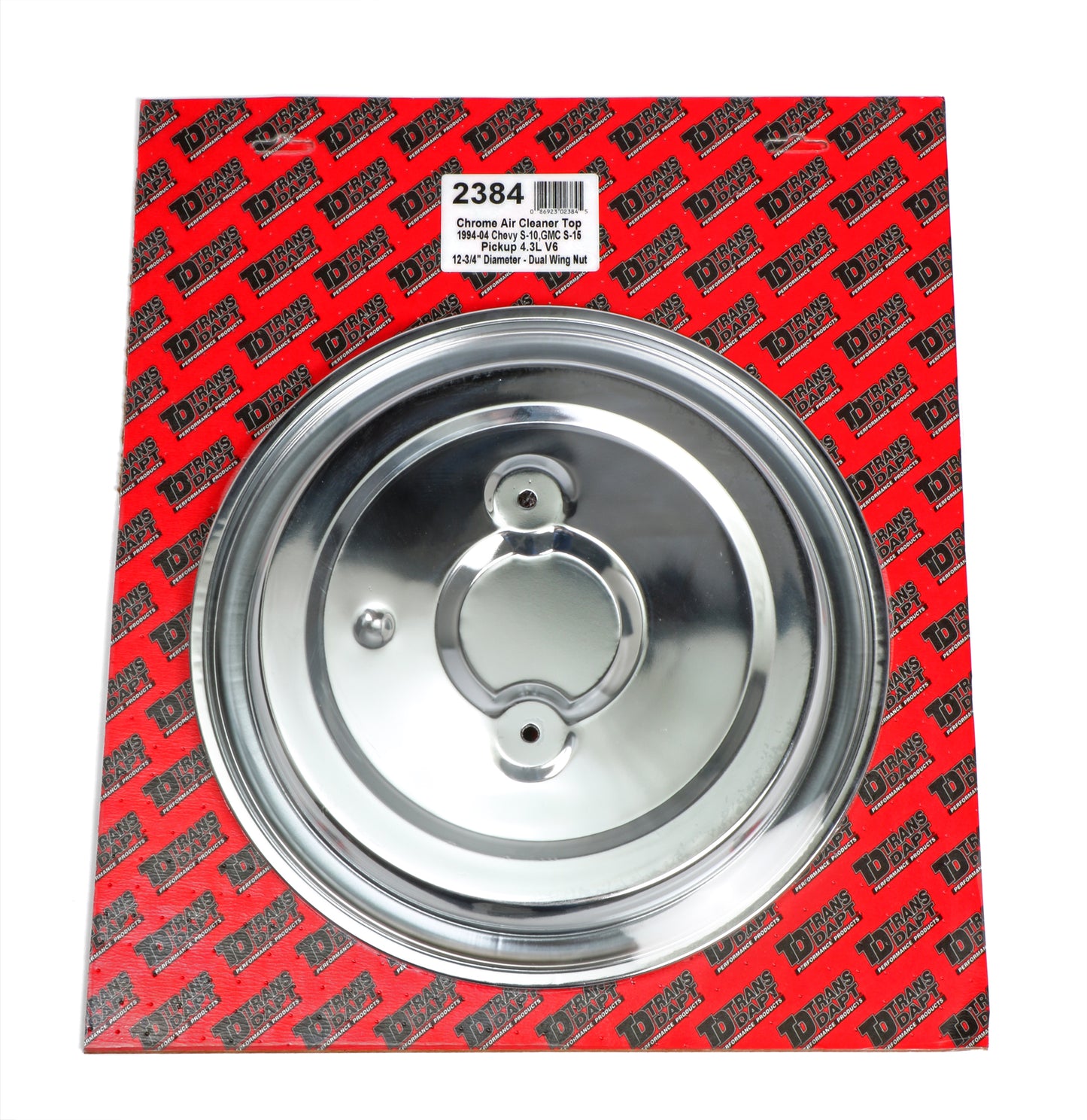 Trans-Dapt Performance O.E.M. Style Air Cleaner Top Chrome- 1994-Up 4.3L Chevy/Gmc S-10 And S-15 (Dual Wing Nut) 2384