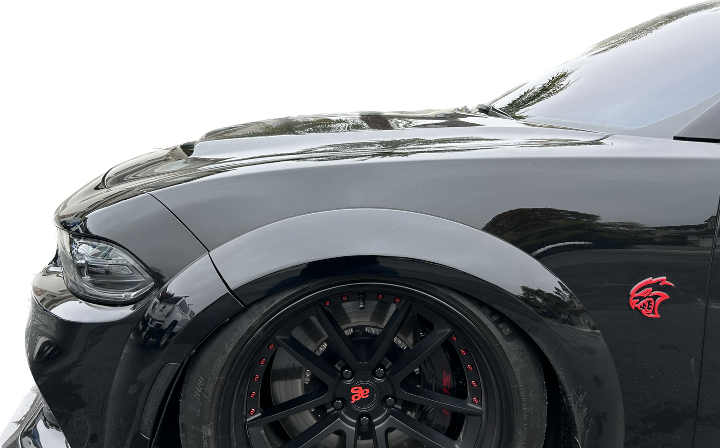 Blackops 240.1036-JTGJ Dodge Charger Demon Hood 2015-2022 Carbon Fiber Outer Piece With Fiberglass Inner Piece
