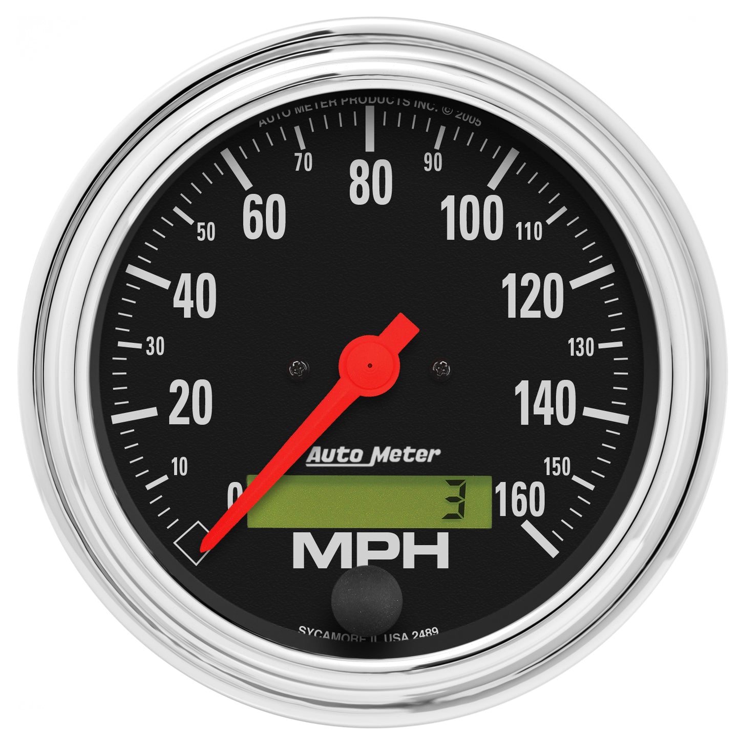 AutoMeter 3-3/8 in. SPEEDOMETER 0-160 MPH TRADITIONAL CHROME 2489