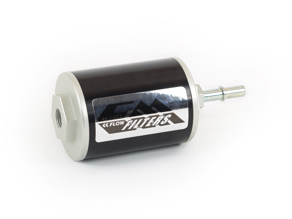 Canton 25-909 CM Fuel Filter 4 Inch EFI Inline 3/8 And 16mm Ports 1 Micron